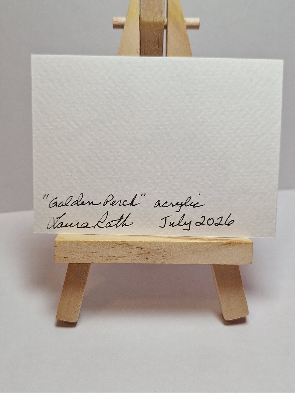 "Golden Perch" Hand-painted acrylic painting (Tiny original artwork!) - Picture 6 of 10